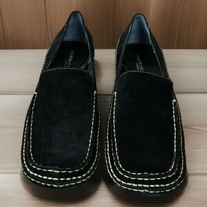 What's What by Aerosoles  Slip On Black Suede Leather Womens Loafers Size 7.5